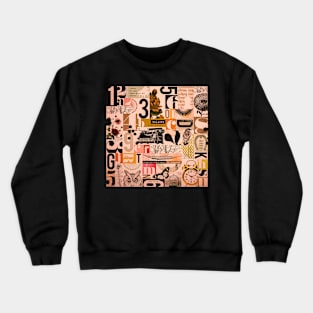 Abstract grunge effect background numbers and objects Crewneck Sweatshirt